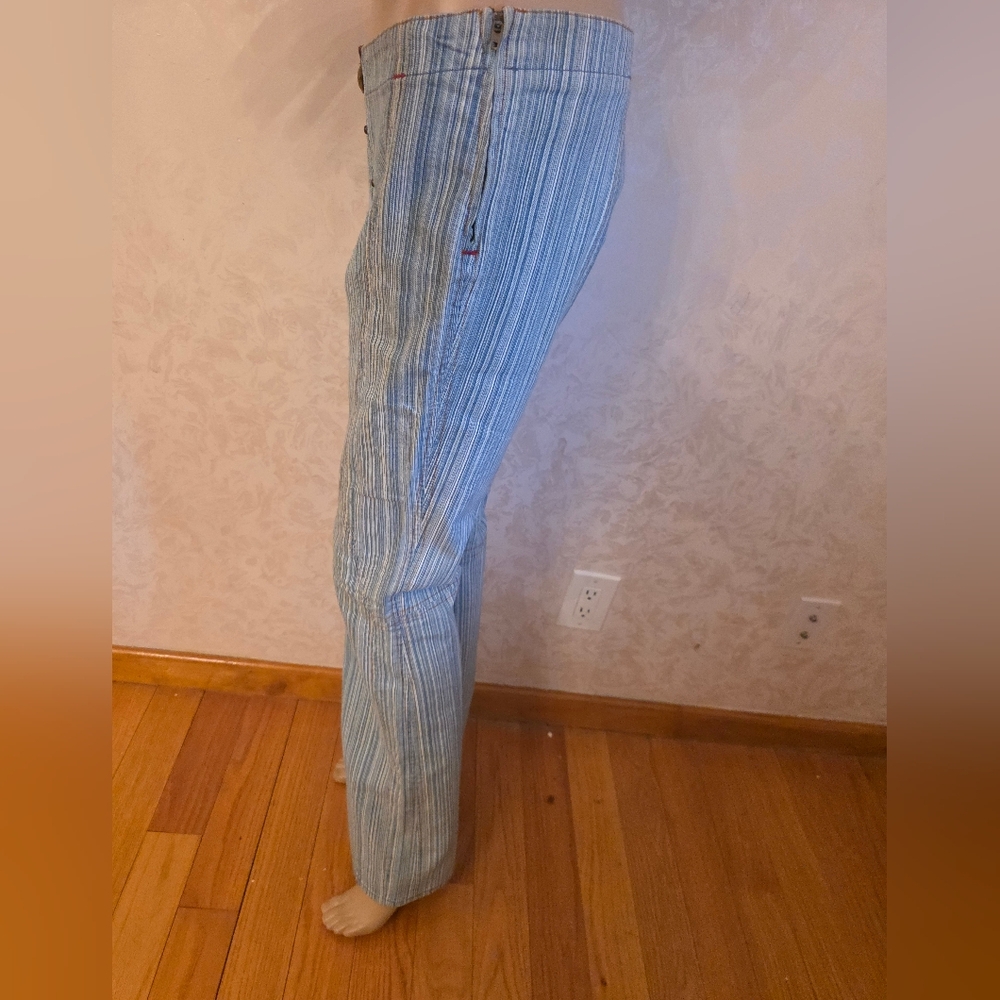 Gasoline Stretchy Blue Striped Pants - Picture 4 of 9